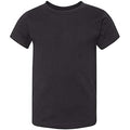 Bella + Canvas toddler jersey short sleeve t-shirt front view in solid black size 5T.