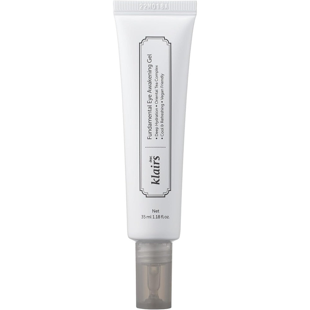 DearKlairs Fundamental Eye Awakening Gel bottle for depuffing dark circles