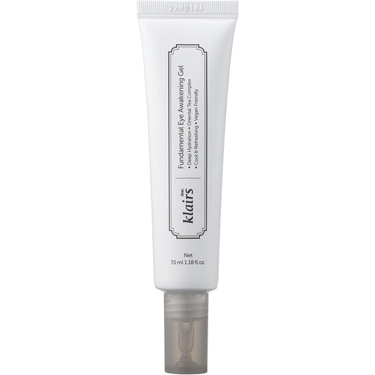 DearKlairs Fundamental Eye Awakening Gel bottle for depuffing dark circles