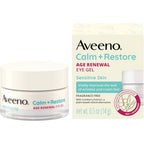 Aveeno Calm and Restore Age Renewal Eye Gel front view jar packaging.