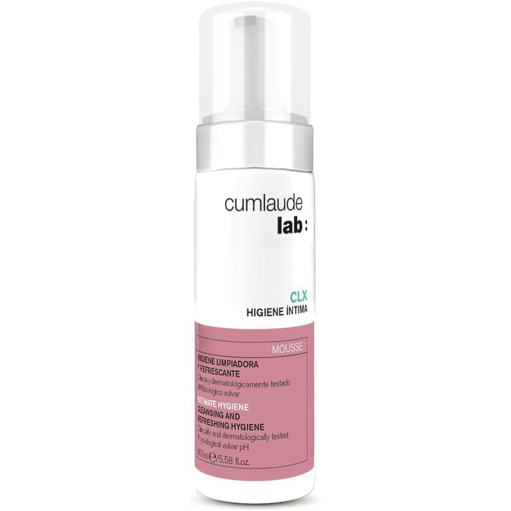 Cumlaude Lab Gynelaude Intimate Hygiene CLX Mousse 200ml front view showing bottle packaging and brand logo.