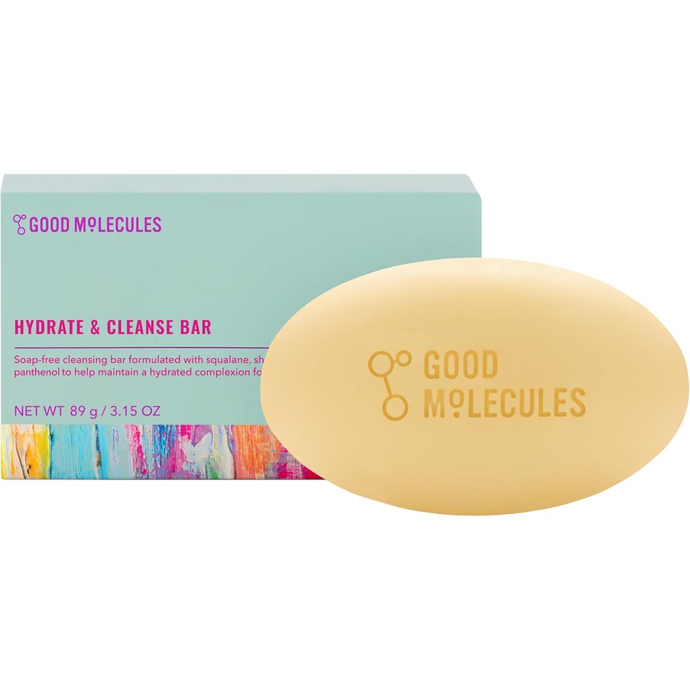 Good Molecules Hydrate and Cleanse Bar front packaging view for dry skin care