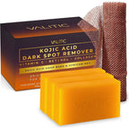 Valitic Kojic Acid dark spot soap front view showing packaging and soap bars