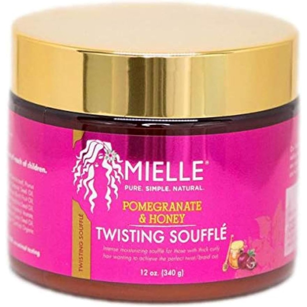 Mielle Organics Pomegranate And Honey Twisting Souffle front view twin pack for curly hair styling