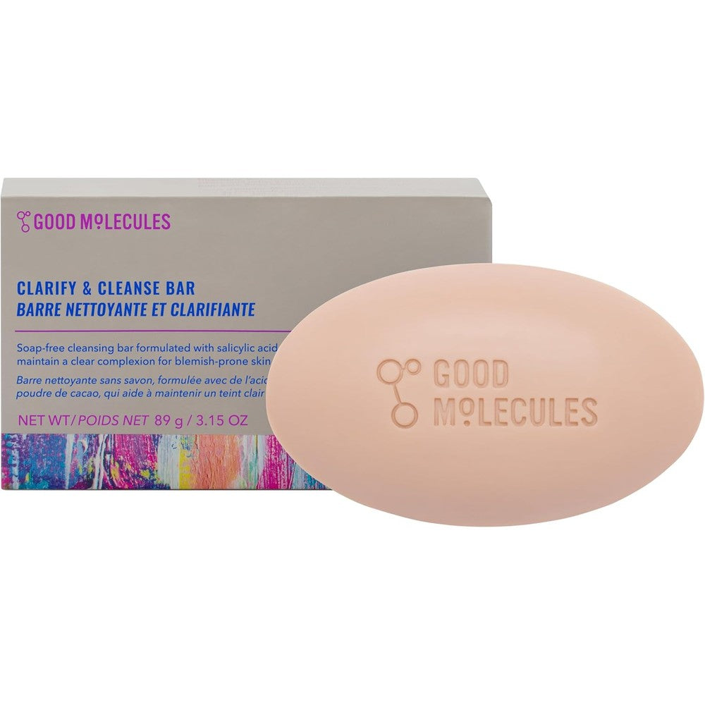 Good Molecules Clarify and Cleanse Bar front packaging view for oil control