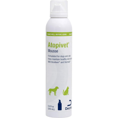 Atopivet Skin Care Mousse 8.45 Ounce bottle front view authentic USA import pet care foam