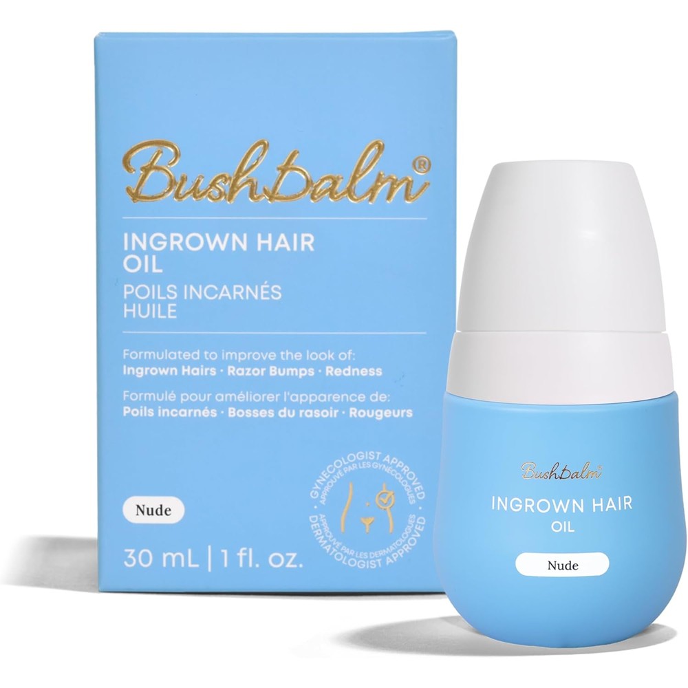 Bushbalm Nude Ingrown Hair Oil front view 30ml bottle