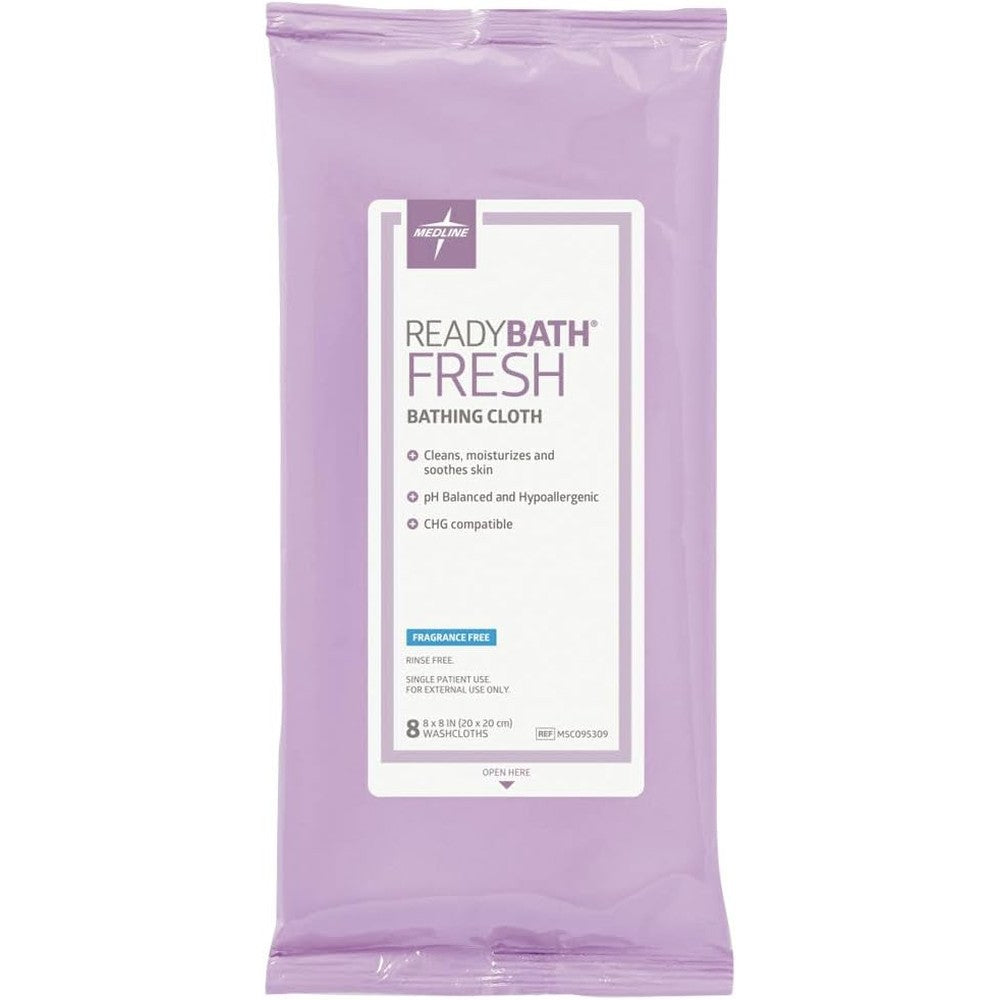 ReadyBath Fresh Cloths front packaging view for personal hygiene