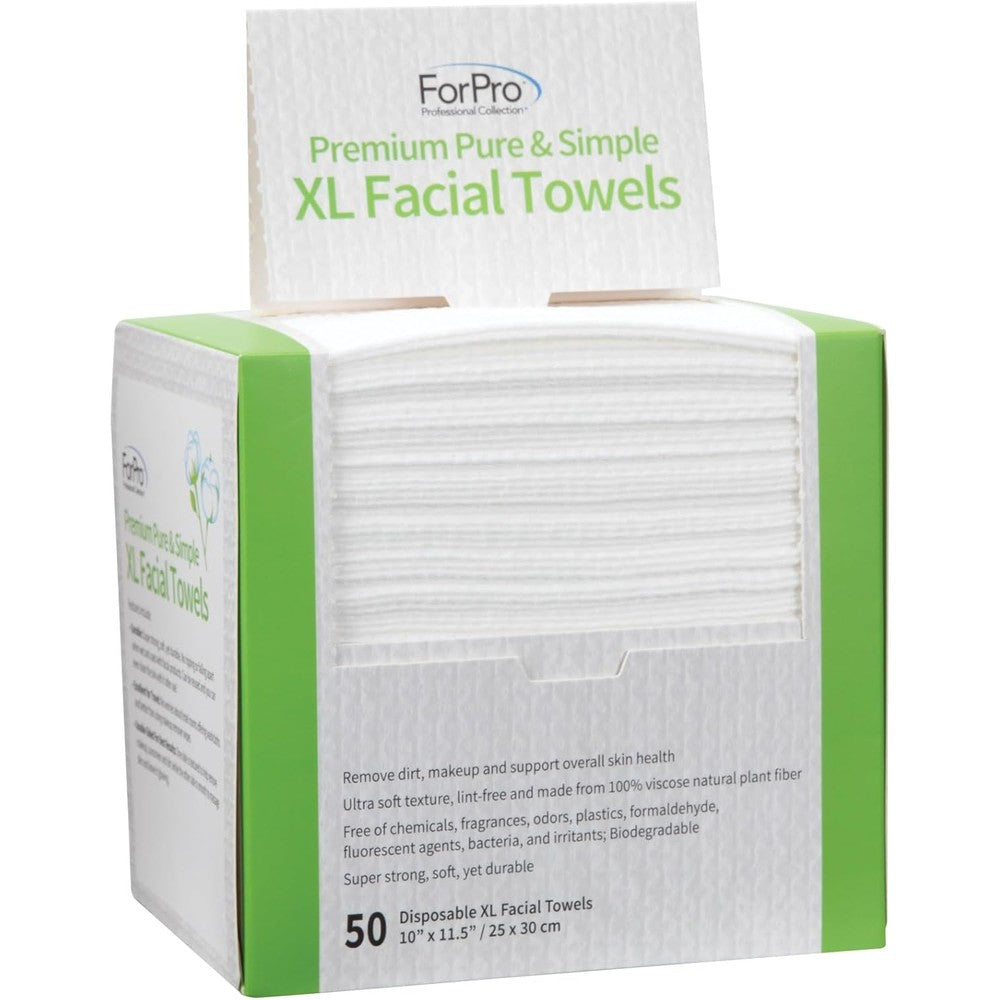 ForPro Premium Pure and Simple XL facial towels pack front view