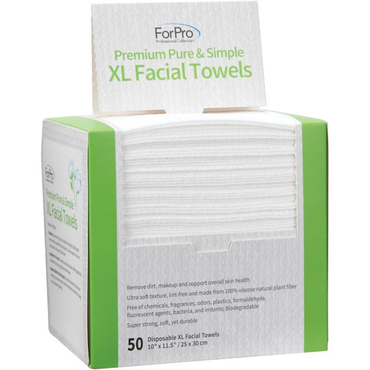 ForPro Premium Pure and Simple XL facial towels pack front view