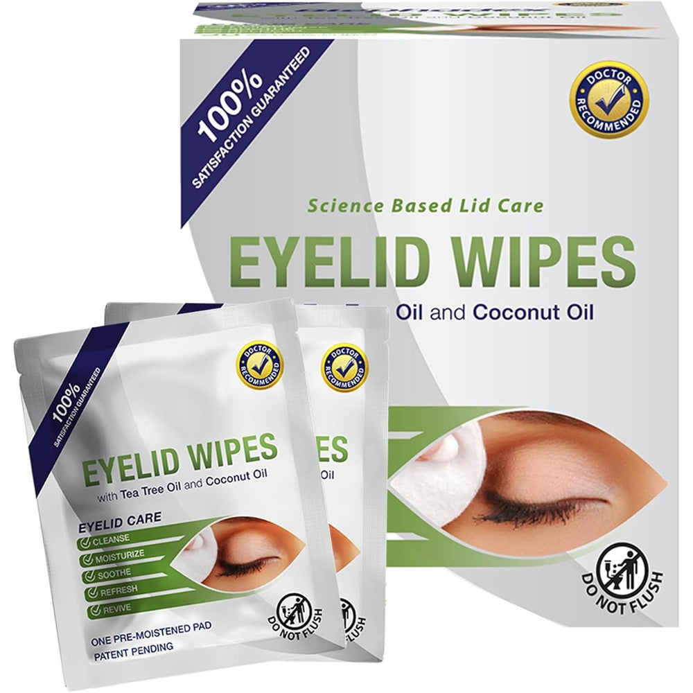 Visual Advantage Lunovus Premium Eyelid Wipes box front view for eye care