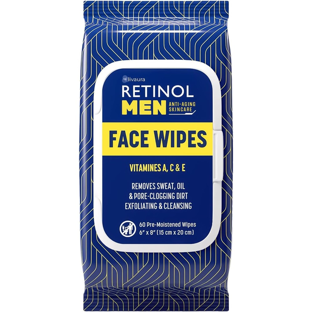 Livaura Retinol Men Facial Wipes front product view