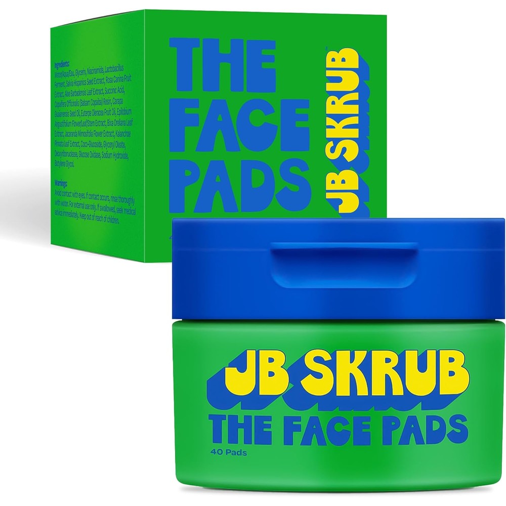JB SKRUB The Face Pads jar front view for acne-prone skin