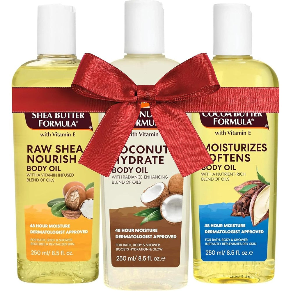 Palmer's Body Oil Variety Pack Cocoa Butter Coconut And Raw Shea Nourish Dermatologist Approved Fast Absorbing Bath Body And Shower Oil 3 Pack 250 ... - Image 1
