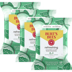 Burt's Bees cucumber and mint facial cleansing towelettes front view packaging