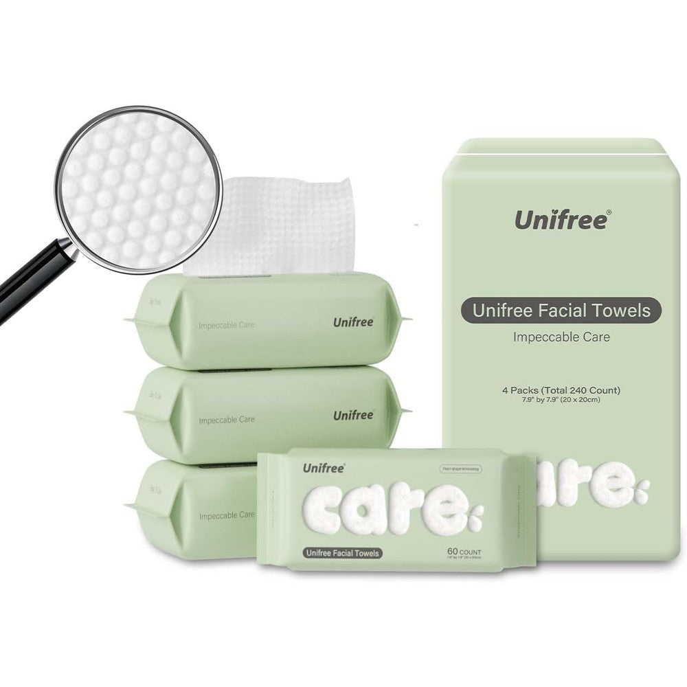 Unifree facial towel disposable dry wipes front view packaging