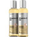 Horbaach Vitamin E Oil front view bottle packaging with golden label and 5000 IU potency mark.