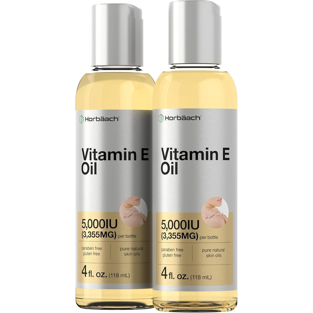 Horbaach Vitamin E Oil 5000 IU 8 Fluid Ounce value pack front view