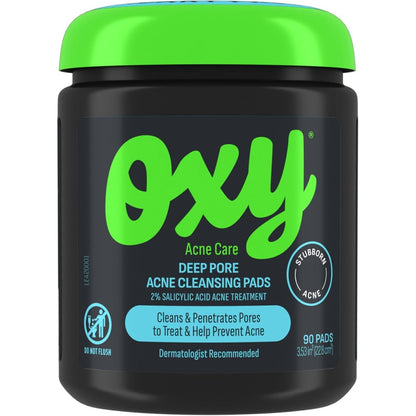 Oxy Deep Pore Acne Facial Cleansing Pads front view 90 count jar