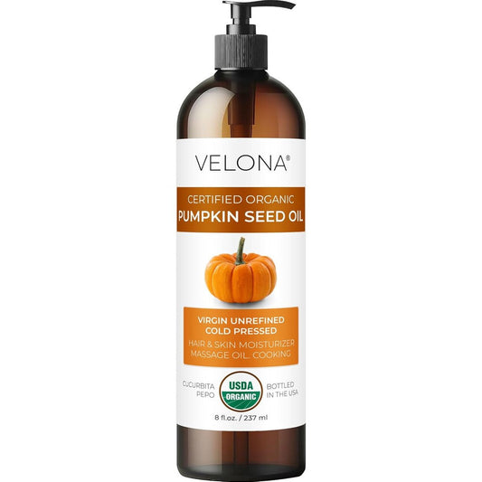 Velona Pumpkin Seed Oil USDA Certified Organic 8 Fluid Ounce front view