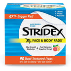 Stridex XL Face And Body Pads front view container with maximum strength salicylic acid.