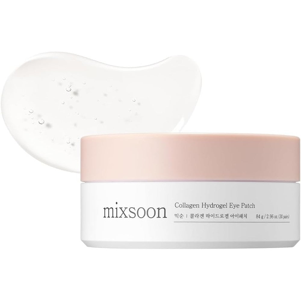 Mixsoon Collagen Hydrogel Eye Patches jar front view on premium skincare display