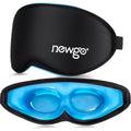 Newgo 3D cooling sleep mask front view with black blackout design