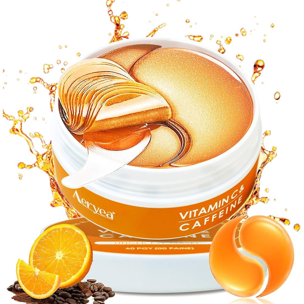 Aeryea Under Eye Patches container front view showing premium packaging for dark circles treatment