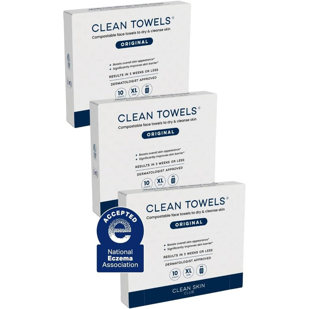 Clean Skin Club Clean Towels XL Travel Pack 30 disposable face towel