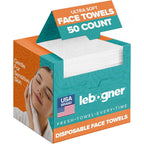 Lebogner ultra soft disposable face towels box front view