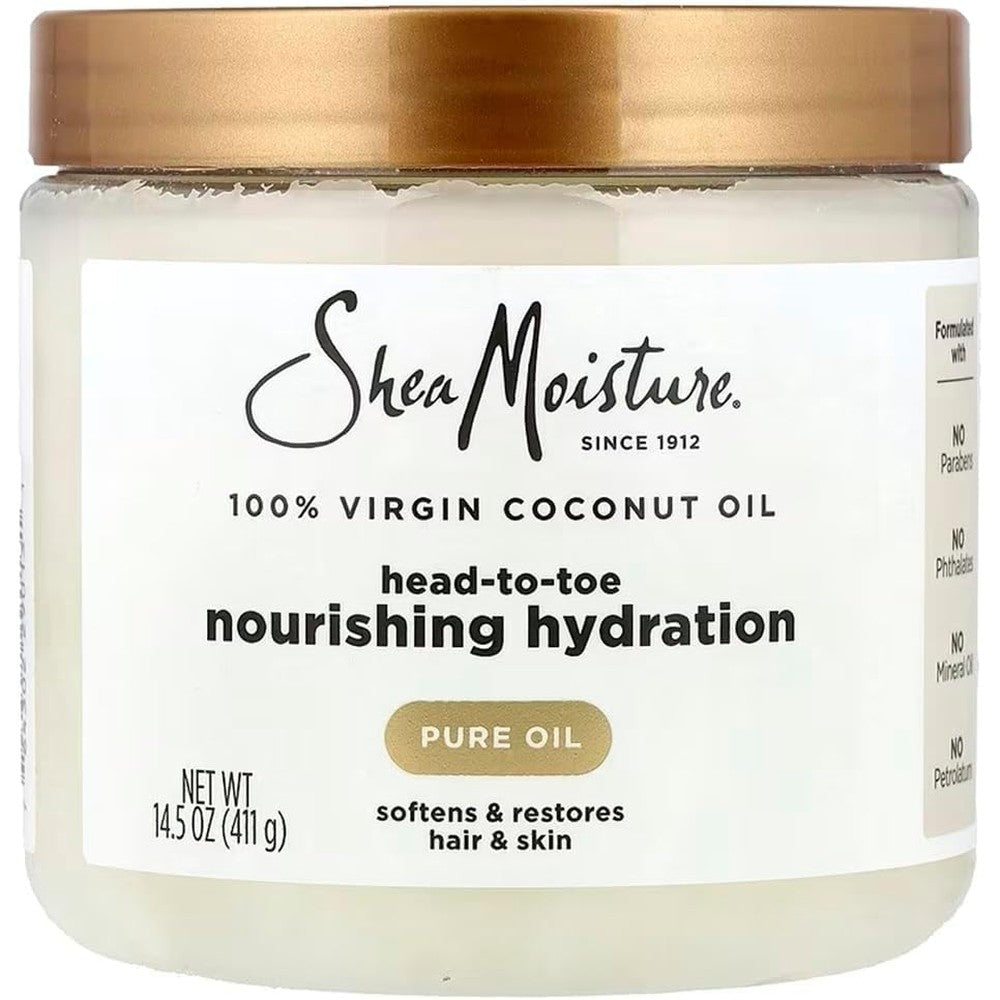 Shea Moisture 100 Percent Extra Virgin Coconut Oil front bottle view