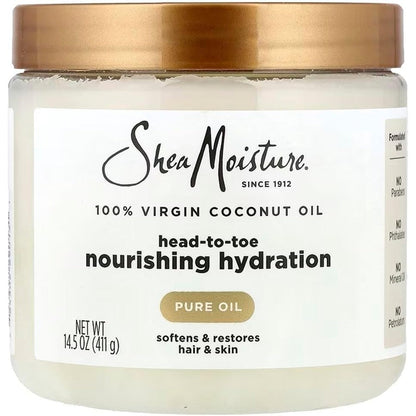 Shea Moisture 100 Percent Extra Virgin Coconut Oil front bottle view