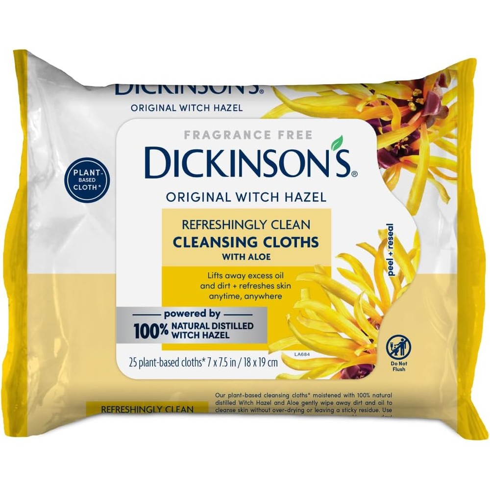 Dickinson's Original Witch Hazel Refreshingly Clean Cleansing Cloths pack front view