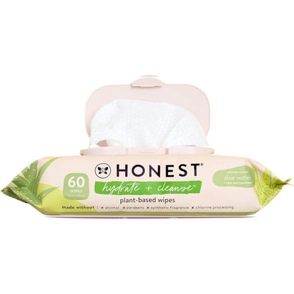 The Honest Company Hydrate and Cleanse Aloe Cucumber Wipes front view