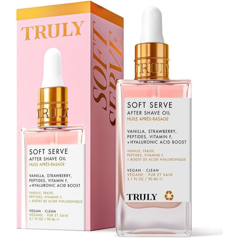 Truly Soft Serve After Shave Oil front view packaging
