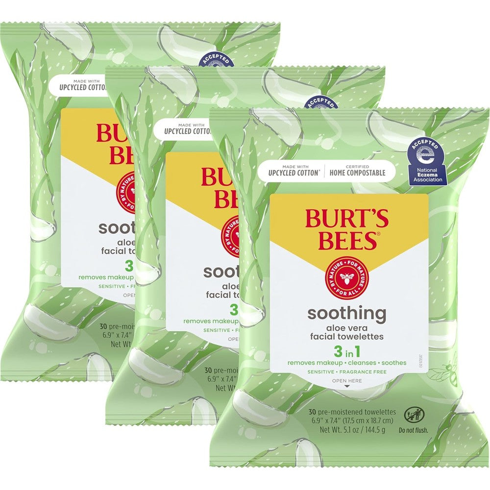 Burt's Bees Sensitive Facial Cleansing Towelettes 3-pack front view premium skincare online India