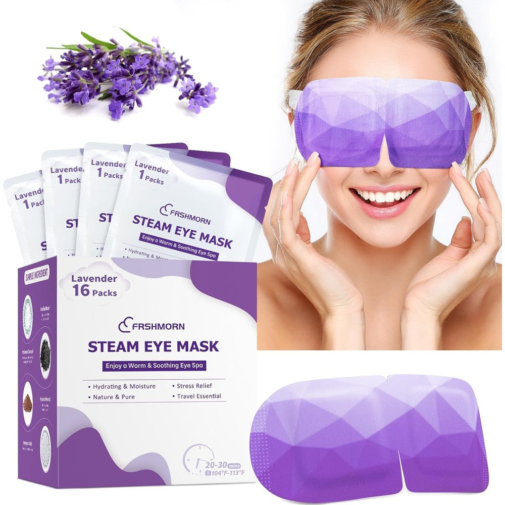 BeMyLady FRSHMORN steam eye mask lavender packaging front view.