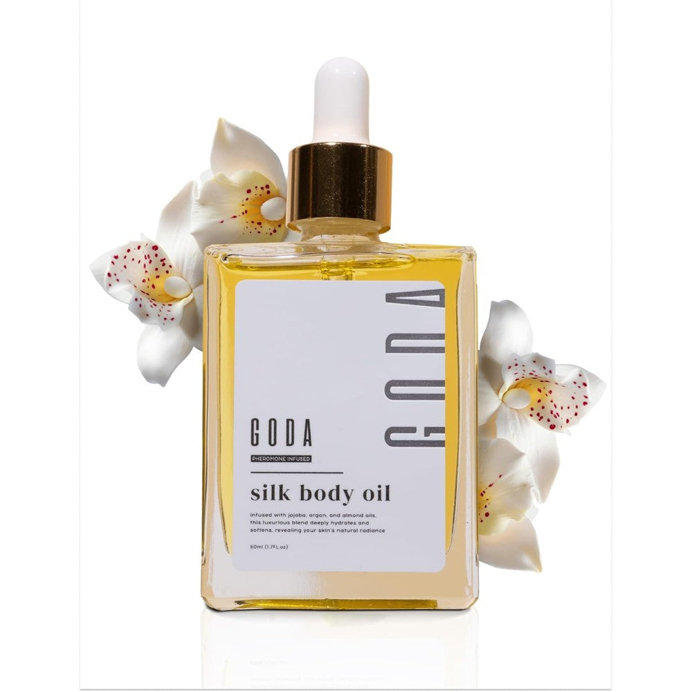 Goda Silk Body Oil firming moisturizing formula bottle front view