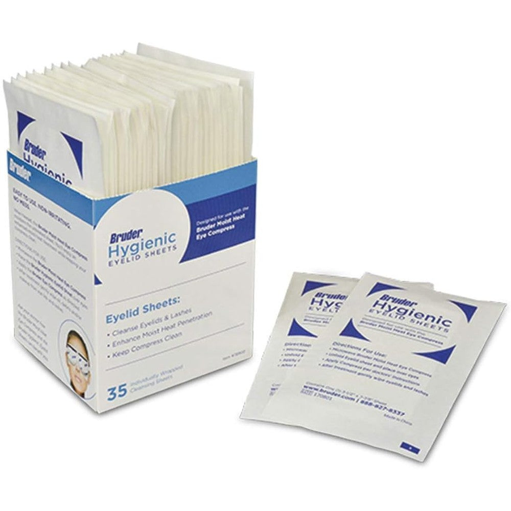 Bruder Hygienic Eyelid Sheets 35 count box front view