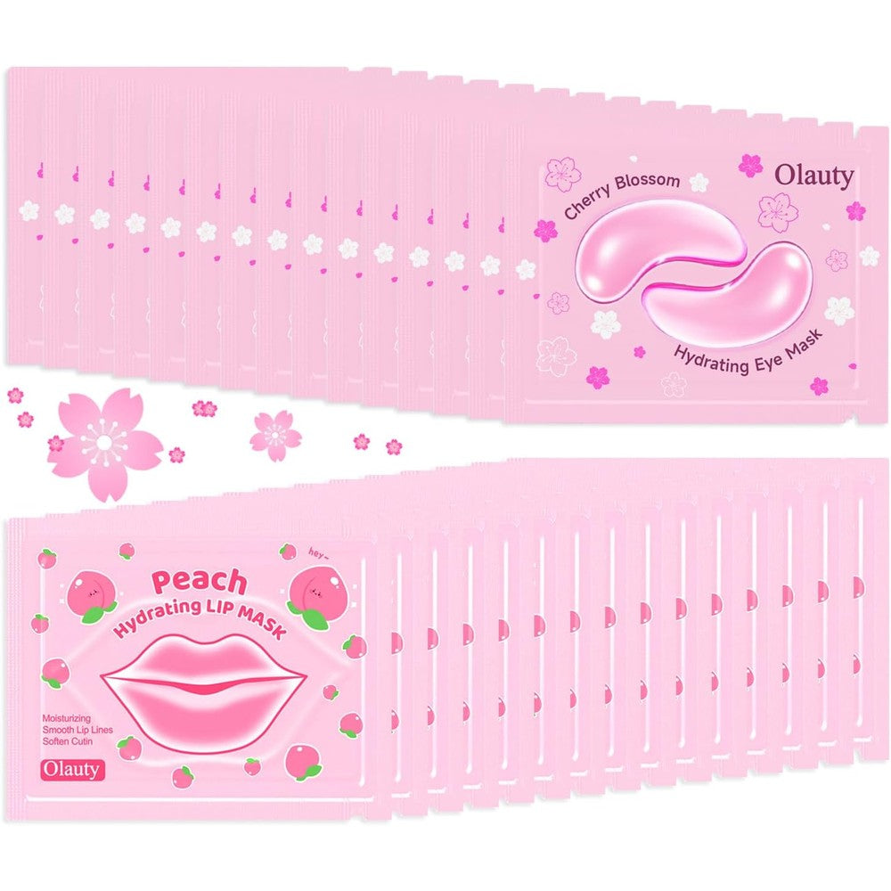 Sulily 30 Pairs Lip Mask and Under Eye Patches front view showing the pink product packaging box.