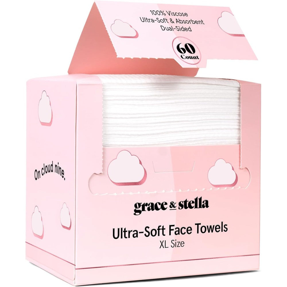 Grace and Stella disposable face towels box front view