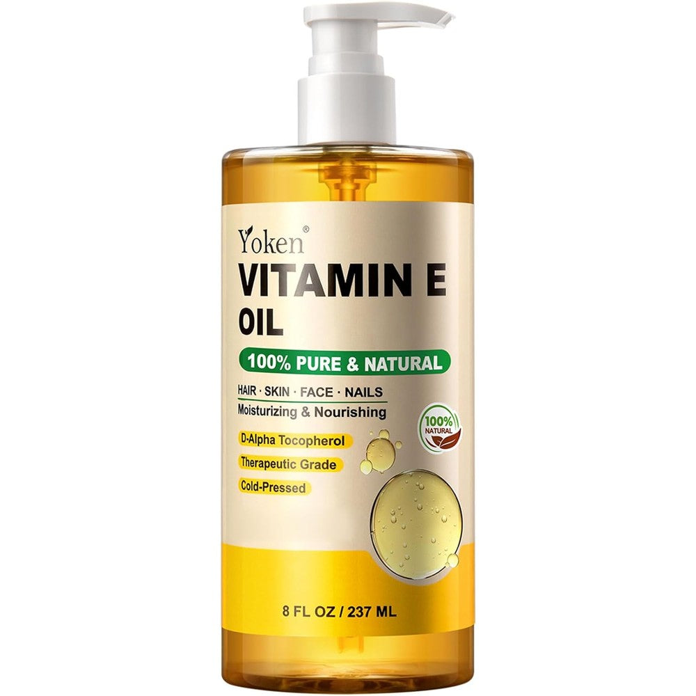 Yoken Vitamin E Oil 8 Fluid Ounce front view bottle