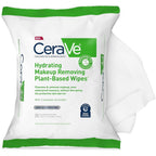 CeraVe hydrating facial cleansing makeup remover wipes front view