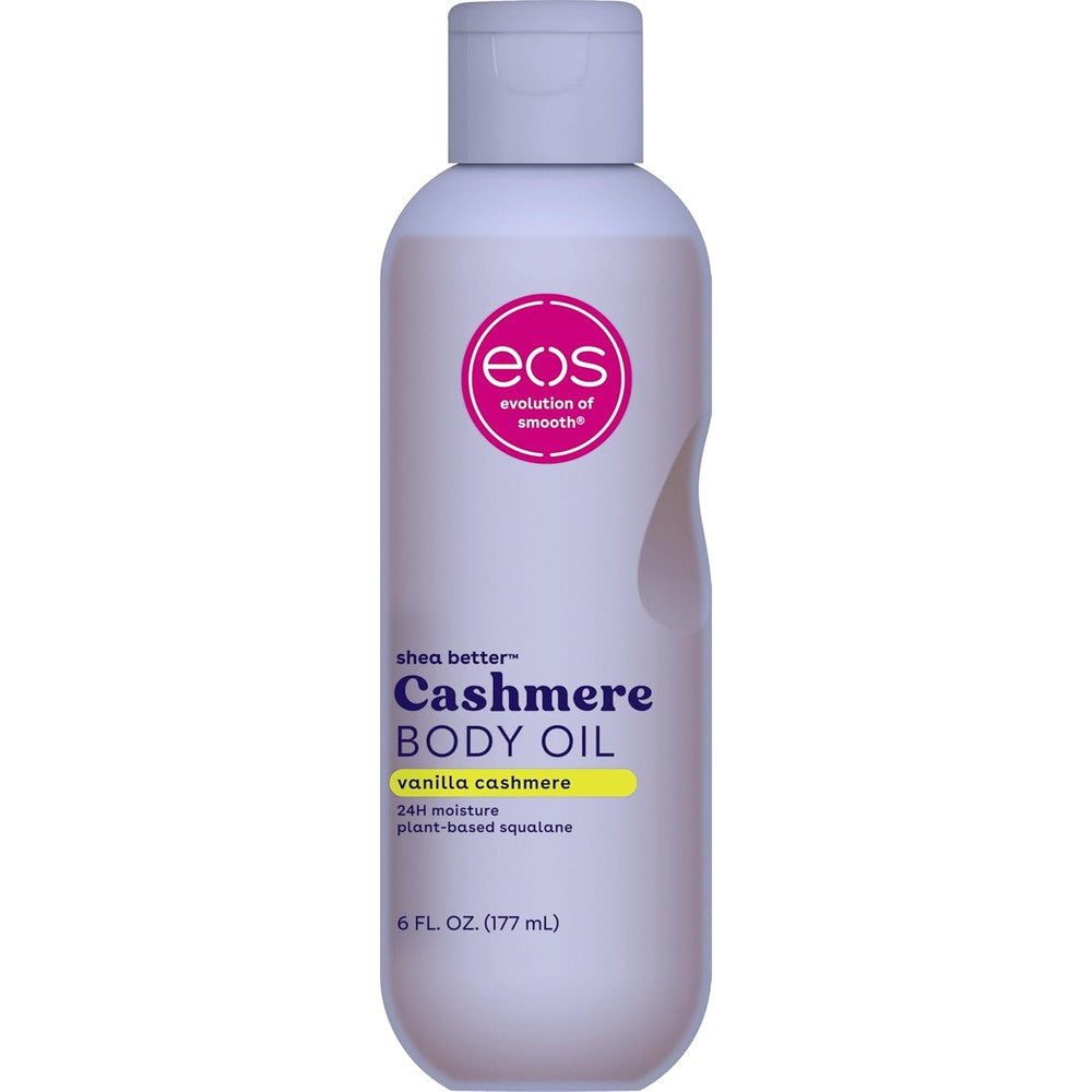 Eos Shea Better Cashmere Body Oil Vanilla Cashmere front view bottle