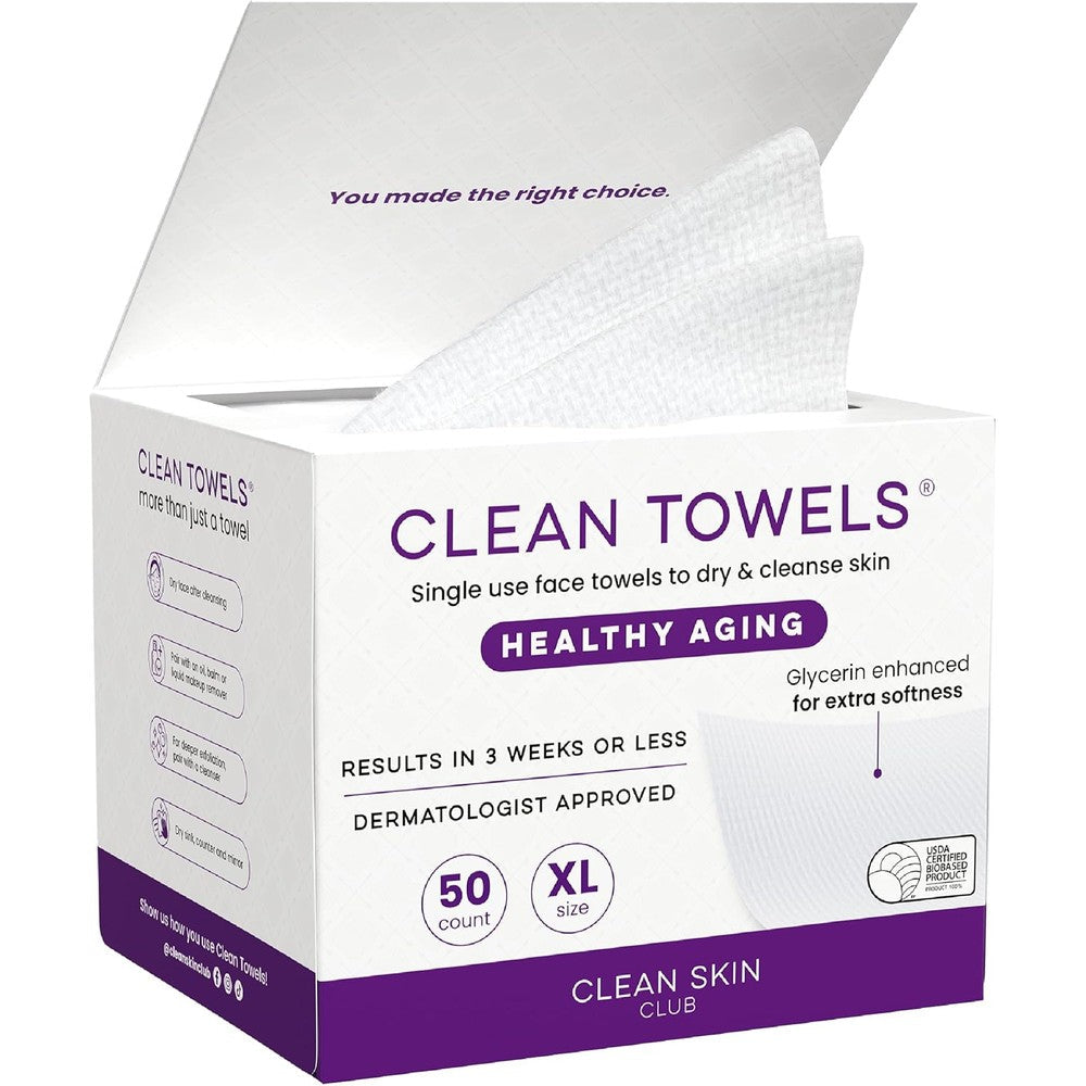 Clean Skin Club Healthy Aging Clean Towels XL for skin wrinkles