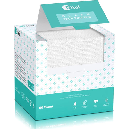 Ditoi disposable face towels 50 count pack front view
