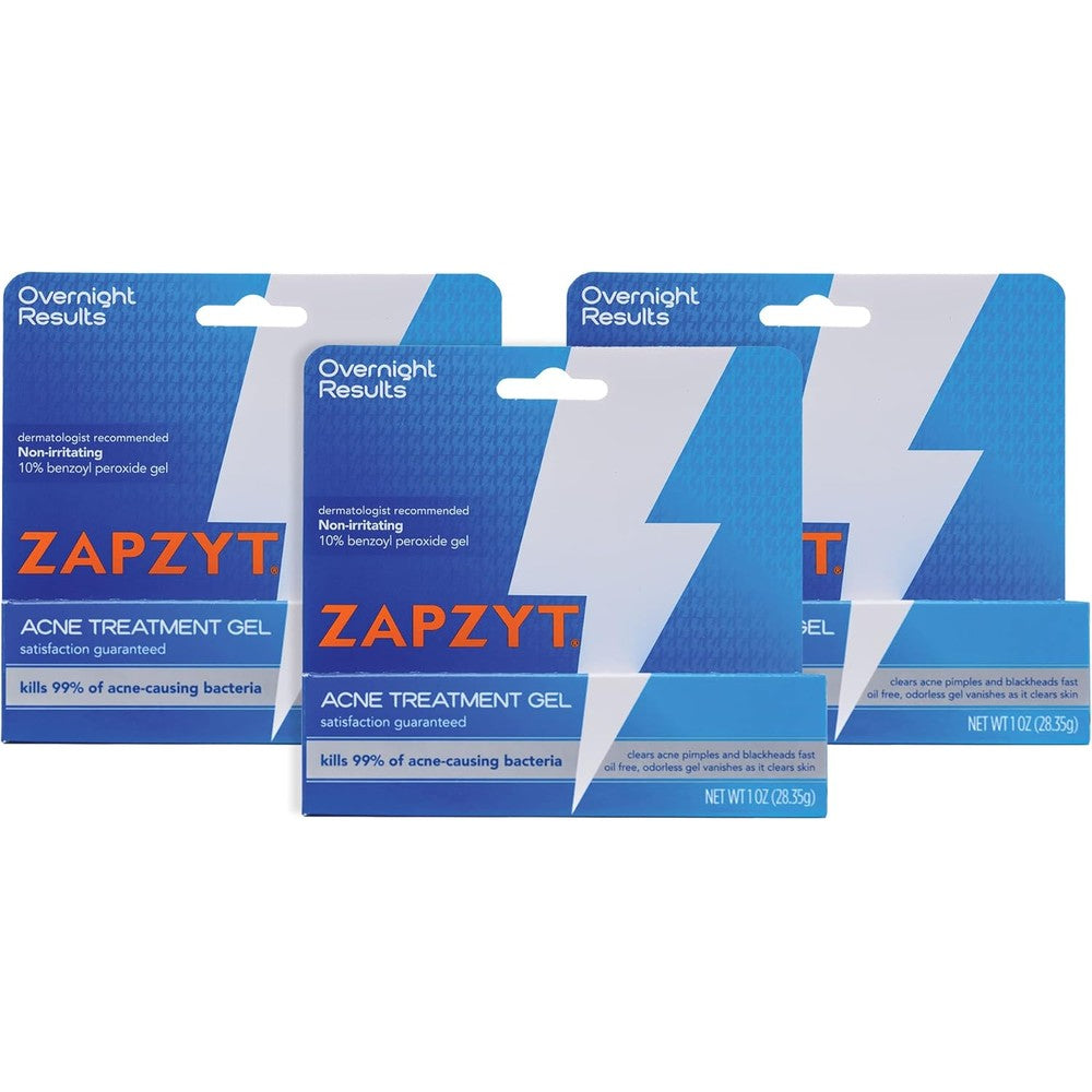 Zapzyt Maximum Strength 10% Benzoyl Peroxide Acne Treatment Gel front view