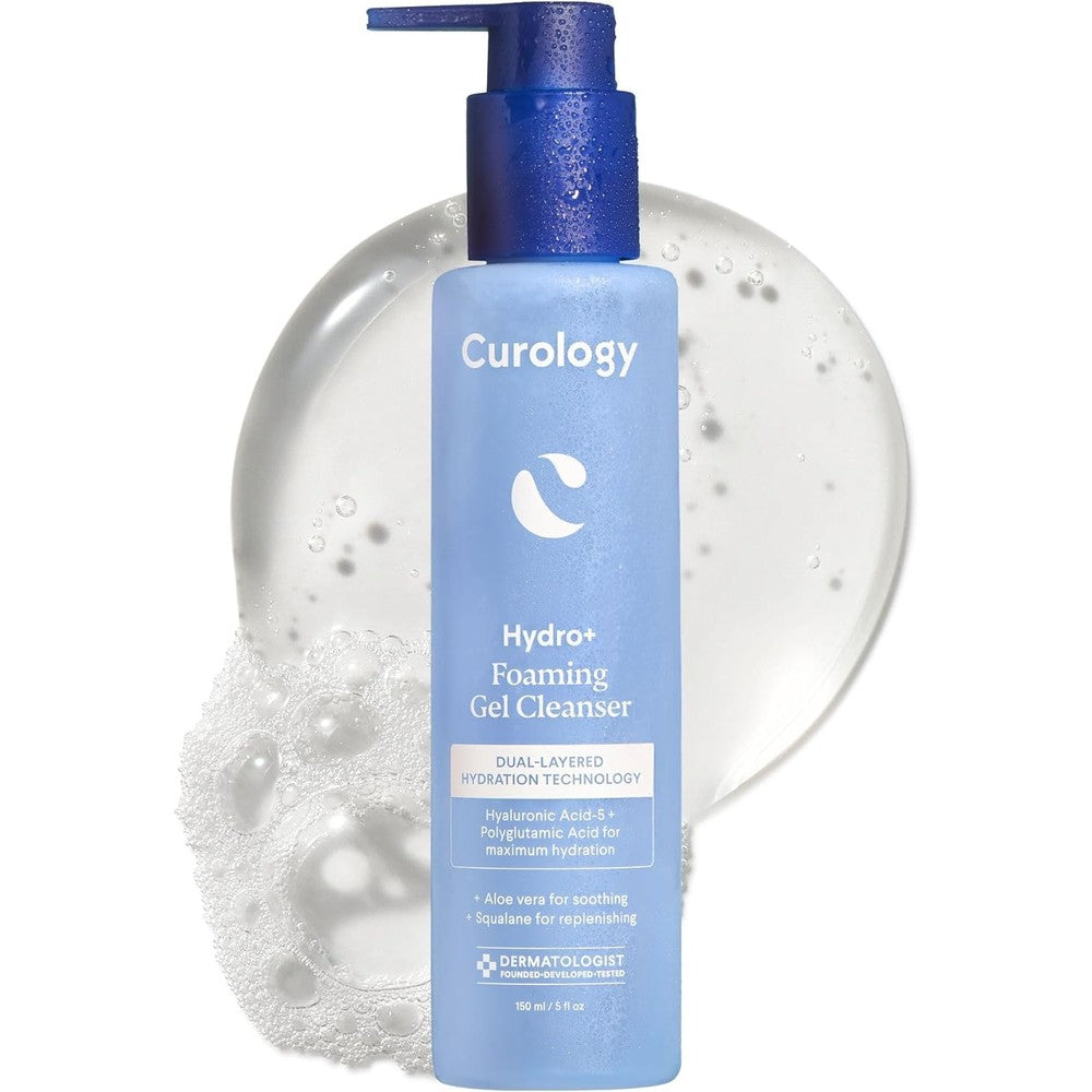 Curology Hydro+ Foaming Gel Facial Cleanser 5 fl oz bottle for daily face wash