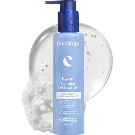 Curology Hydro+ Foaming Gel Facial Cleanser 5 fl oz bottle for daily face wash