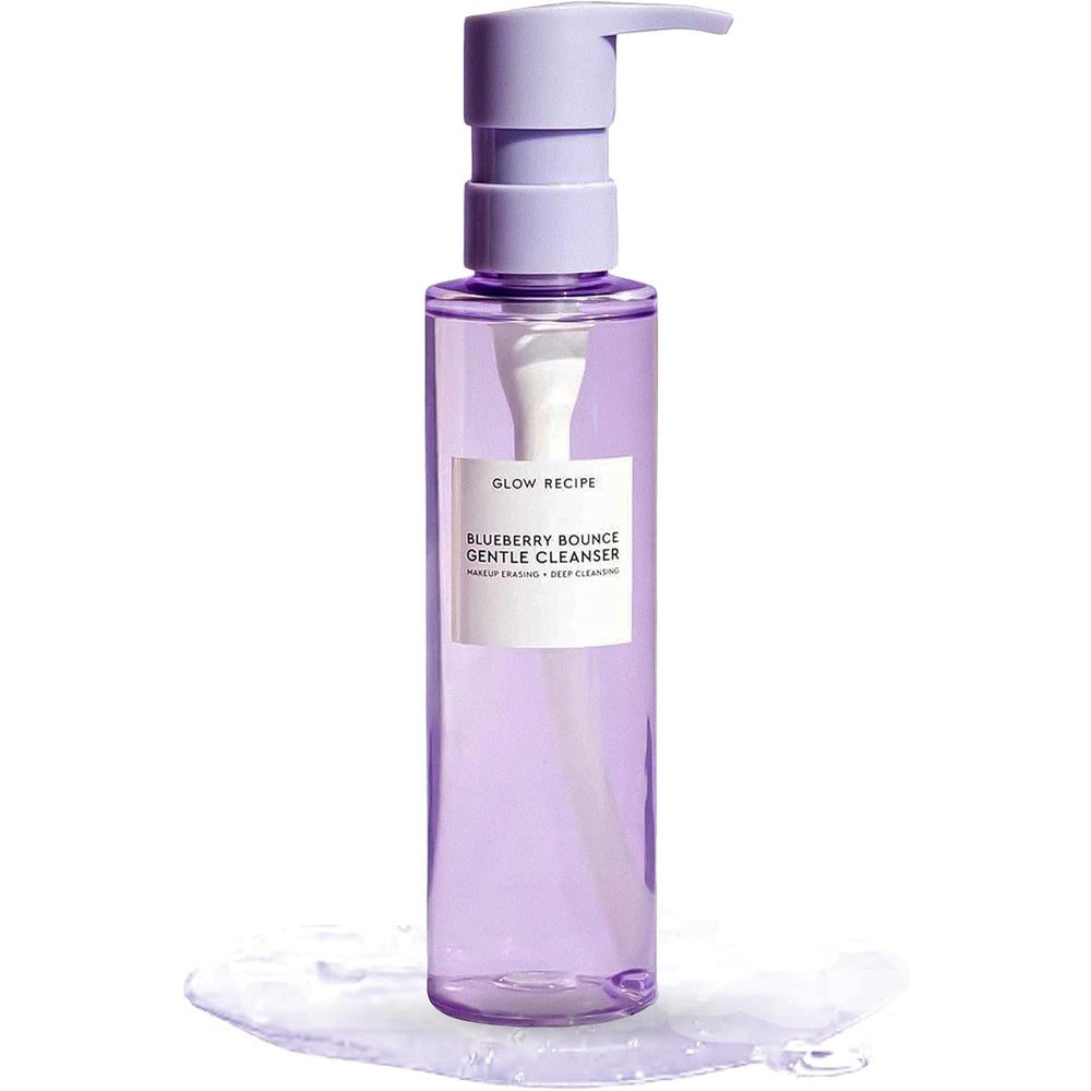 Glow Recipe Blueberry Bounce Exfoliating Face Wash 160 Milliliter front view bottle
